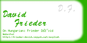 david frieder business card